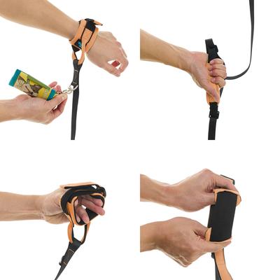 Show full view: Gooby Wristband Surfer Dog Leash with Traffic Handle, Atlanta Peach, 6-ft slide 2 of 4