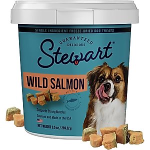 Stewart Wild Salmon Single Ingredient Freeze-Dried Dog Treats, 9.5-oz tub