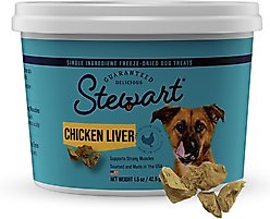Stewart Chicken Liver Single Ingredient Freeze-Dried Raw Dog Treats, 1.5-oz tub