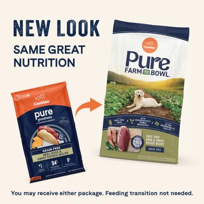 Show full view: CANIDAE PURE Limited Ingredient Lamb, Goat & Venison Meals Recipe + Salmon & Sweet Potato Recipe Dry Dog Food slide 3 of 9