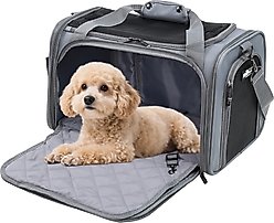 EliteField Deluxe Soft-Sided Airline-Approved Dog & Cat Carrier Bag, Gray, 18-in