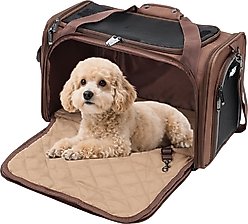 EliteField Deluxe Soft-Sided Airline-Approved Dog & Cat Carrier Bag, Brown, 18-in slide 1 of 7