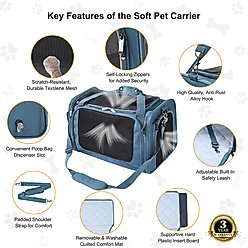 EliteField Deluxe Soft-Sided Airline-Approved Dog & Cat Carrier Bag, Blue Gray, 18-in slide 2 of 7