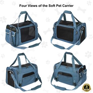 EliteField Deluxe Soft-Sided Airline-Approved Dog & Cat Carrier Bag, Blue Gray, 18-in