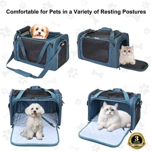 EliteField Deluxe Soft-Sided Airline-Approved Dog & Cat Carrier Bag, Blue Gray, 18-in