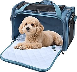 EliteField Deluxe Soft-Sided Airline-Approved Dog & Cat Carrier Bag, Blue Gray, 18-in