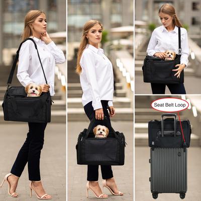 Show full view: EliteField Deluxe Soft-Sided Airline-Approved Dog & Cat Carrier Bag, Black, 20-in slide 3 of 8