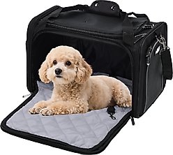 EliteField Deluxe Soft-Sided Airline-Approved Dog & Cat Carrier Bag, Black, 20-in