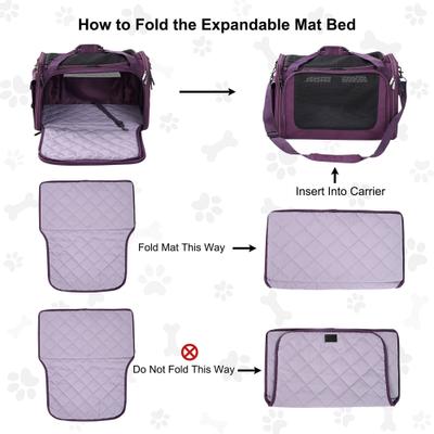 Show full view: EliteField Deluxe Soft-Sided Airline-Approved Dog & Cat Carrier Bag, Purple, 20-in slide 7 of 8