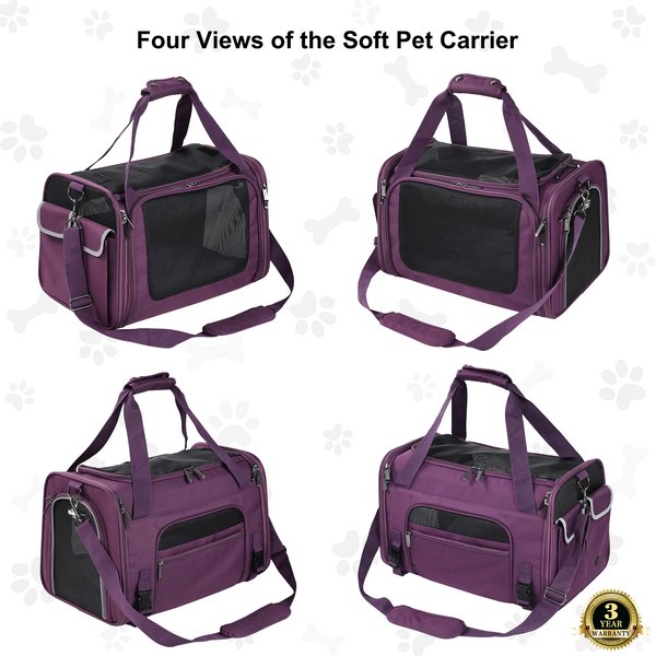 Pawfect Pets Premium Soft-Sided Airline-Approved Dog & Cat Carrier Bag