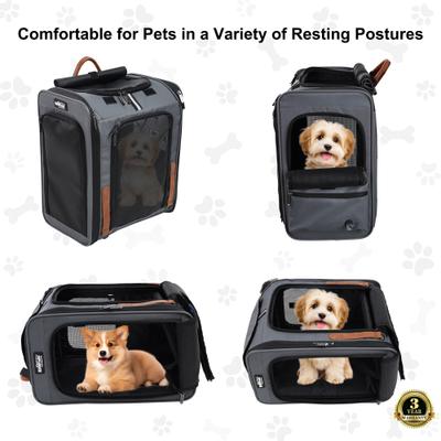 Show full view: EliteField Deluxe Airline-Approved Backpack Dog & Cat Carrier, Gray, Medium slide 2 of 7