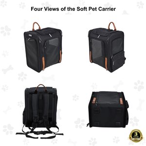 EliteField Deluxe Airline-Approved Backpack Dog & Cat Carrier, Black, Large