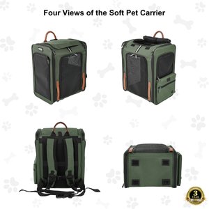 EliteField Deluxe Airline-Approved Backpack Dog & Cat Carrier, Army Green, Large