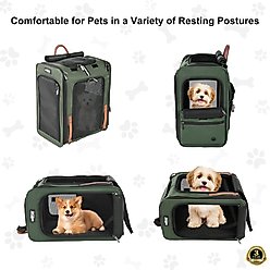 EliteField Deluxe Airline-Approved Backpack Dog & Cat Carrier, Army Green, Medium slide 2 of 6
