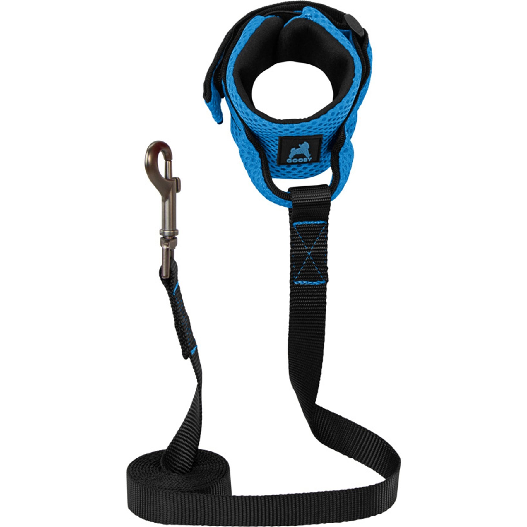 Gooby Mesh Hands-Free Wrist Band Dog Leash, Sea Blue, Regular: 6-ft long, 3/4-in wide