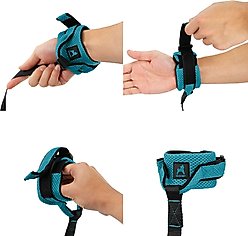 Gooby Mesh Hands-Free Wrist Band Dog Leash, Turquoise, Regular: 6-ft long, 1.5-in wide slide 2 of 4