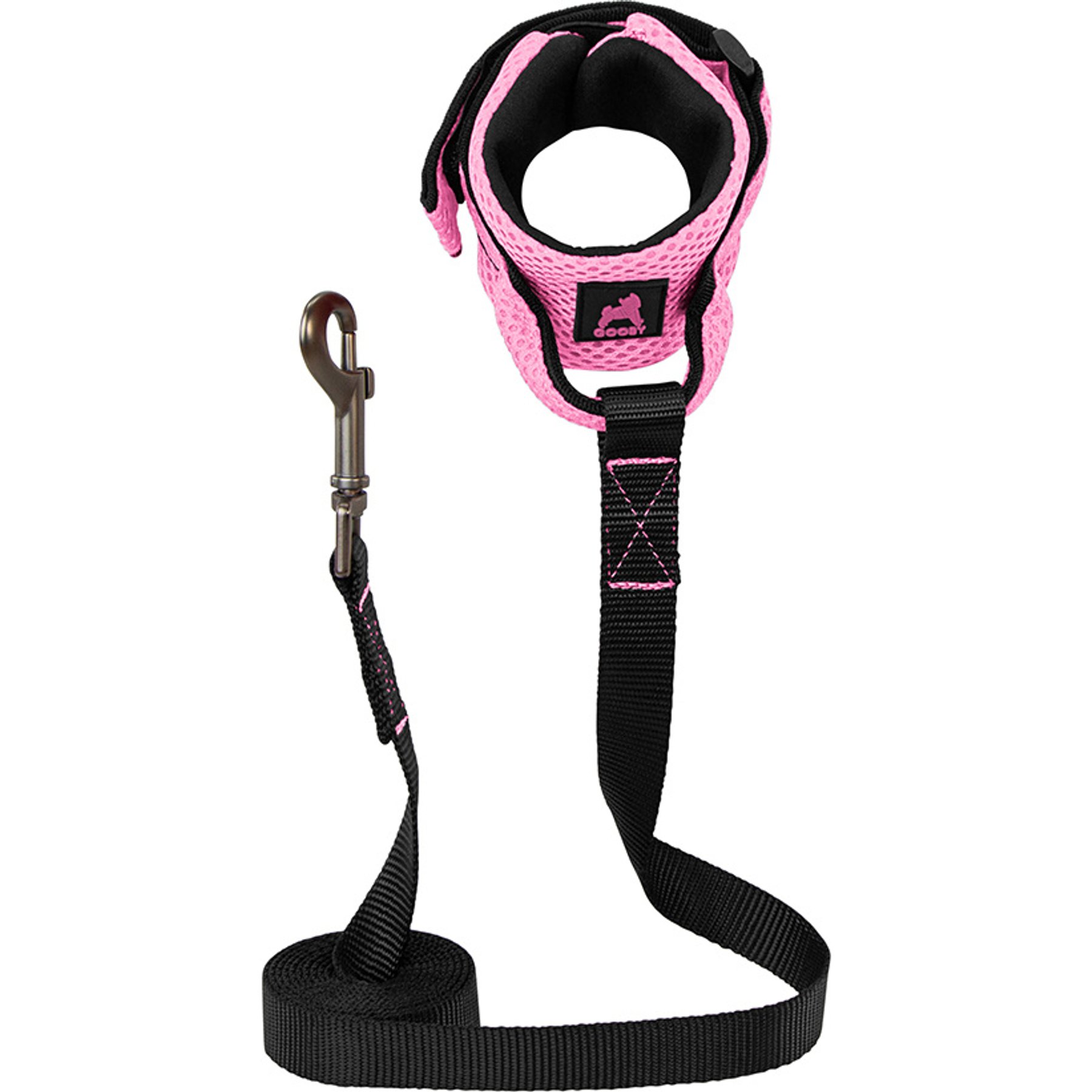 Gooby Mesh Hands-Free Wrist Band Dog Leash, Pink, Regular: 6-ft long, 3/4-in wide