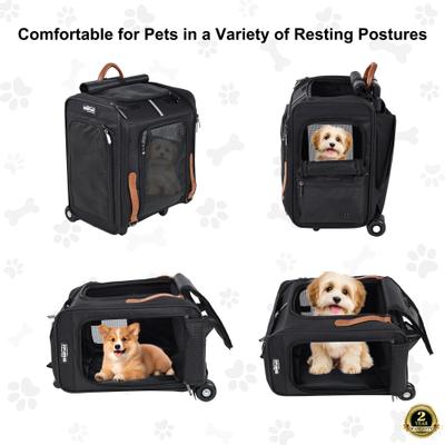 Show full view: EliteField Deluxe Airline-Approved Rolling Backpack Dog & Cat Carrier, Black, Large slide 2 of 6
