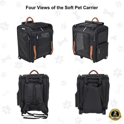Show full view: EliteField Deluxe Airline-Approved Rolling Backpack Dog & Cat Carrier, Black, Large slide 3 of 6