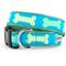 Show in main carousel: The Worthy Dog Preppy Bones Dog Collar, Blue, Large: 14 to 20-in neck, 1-in wide slide 1 of 5