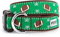 The Worthy Dog Football Field Dog Collar, Green, Large: 14 to 20-in neck, 1-in wide