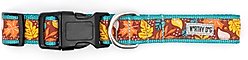 The Worthy Dog Falling Leaves Dog Collar, Red, X-Small: 5 to 11-in neck, 1/2-in wide slide 2 of 3