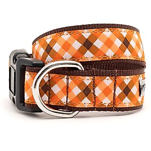 The Worthy Dog Fall Check Dog Collar, Brown, Small: 8 to 14-in neck, 5/8-in wide