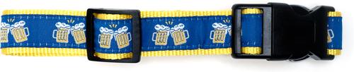 Show full view: The Worthy Dog Cheers! Dog Collar, Blue, Medium: 11 to 17-in neck, 1-in wide slide 2 of 6