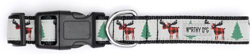 Show full view: The Worthy Dog Buffalo Moose Dog Collar, Gray, X-Small: 5 to 11-in neck, 1/2-in wide slide 2 of 3