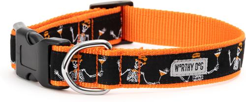 Show full view: The Worthy Dog BOOS! Dog Collar, Black, Medium: 11 to 17-in neck, 1-in wide slide 4 of 6