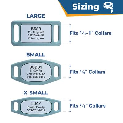 Show full view: GoTags Engraved Silent Silicone Personalized Dog & Cat ID Tag, Gray, Large slide 4 of 8