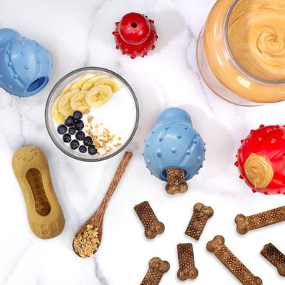 Show full view: Nylabone Strong Rubber Stuffable Cone Treat Bacon Tough Dog Chew Toy, Blue, X-Large slide 9 of 10