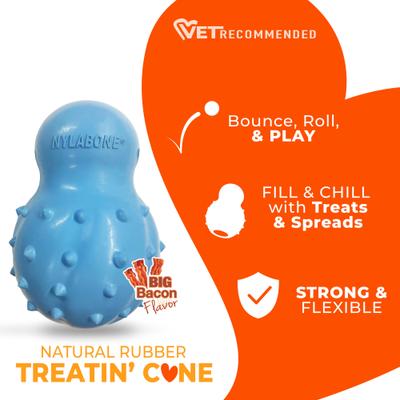 Show full view: Nylabone Strong Rubber Stuffable Cone Treat Bacon Tough Dog Chew Toy, Blue, X-Large slide 3 of 10