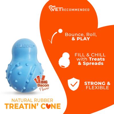 Show full view: Nylabone Strong Rubber Stuffable Cone Treat Bacon Tough Dog Chew Toy, Blue, Large slide 3 of 10