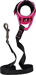 Gooby Easy Fit Wrist Band Neoprene Running Dog Leash, 6-ft long, 1.5-in wide, Hot-Pink