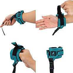 Gooby Easy Fit Wrist Band Neoprene Running Dog Leash, 6-ft long, 1.5-in wide, Turquoise slide 2 of 4