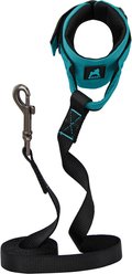 Gooby Easy Fit Wrist Band Neoprene Running Dog Leash, 6-ft long, 1.5-in wide, Turquoise