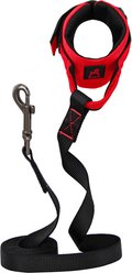 Gooby Easy Fit Wrist Band Neoprene Running Dog Leash, 6-ft long, 1.5-in wide, Red
