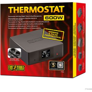 Exo Terra Thermostat Dual Receptacle for Reptiles, 600-watt