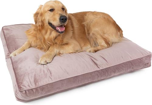 Show full view: Sherry Kline Pet Collection Velvet Reversible & Cord Dog Bed, Rose, 30 x 42 x 4-in slide 2 of 4