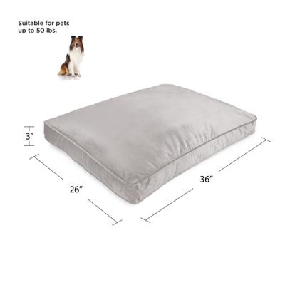 Show full view: Sherry Kline Pet Collection Velvet Reversible & Cord Dog Bed, Grey, 26 x 36 x 4-in slide 4 of 4