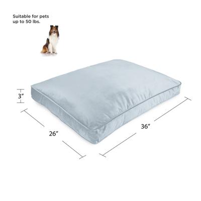 Show full view: Sherry Kline Pet Collection Velvet Reversible & Cord Dog Bed, Blue, 26 x 36 x 4-in slide 4 of 4
