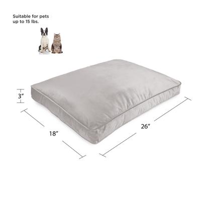 Show full view: Sherry Kline Pet Collection Velvet Reversible & Cord Dog Bed, Grey, 20 x 26 x 3-in slide 4 of 4