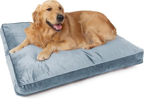 Show full view: Sherry Kline Pet Collection Velvet Reversible & Cord Dog Bed, Blue, 26 x 36 x 4-in slide 2 of 4