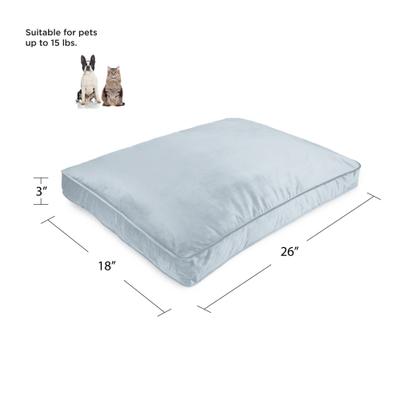 Show full view: Sherry Kline Pet Collection Velvet Reversible & Cord Dog Bed, Blue, 20 x 26 x 3-in slide 4 of 4