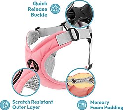 Gooby Memory Foam Step In Dog Harness, Pink, Medium: 16.5 to 20.25-in chest slide 2 of 6