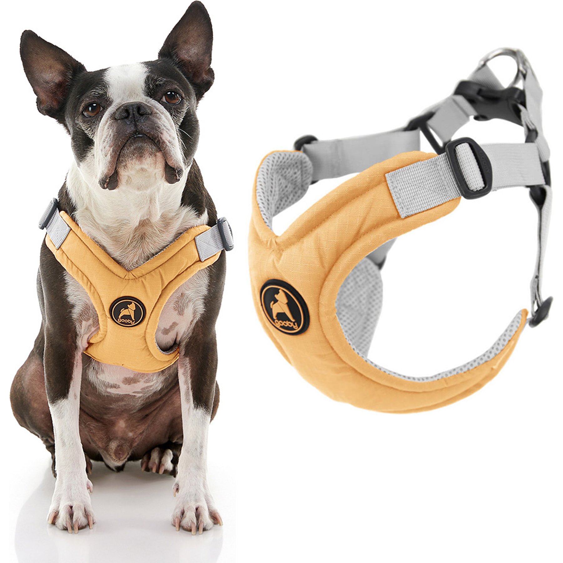 Gooby Memory Foam Step In Dog Harness, Yellow, Large: 19 to 23.5-in chest