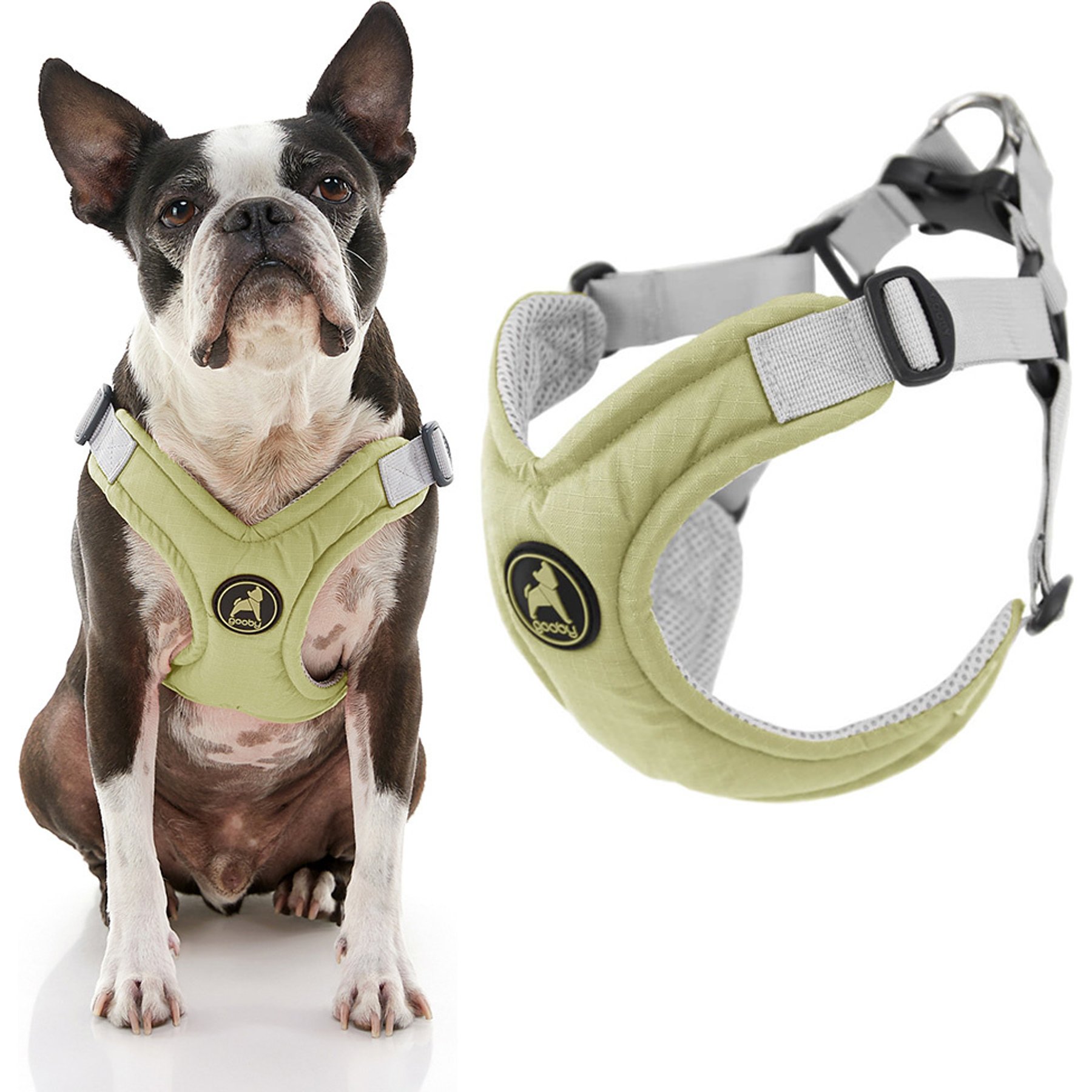 Gooby Memory Foam Step In Dog Harness, Green, Large: 19 to 23.5-in chest