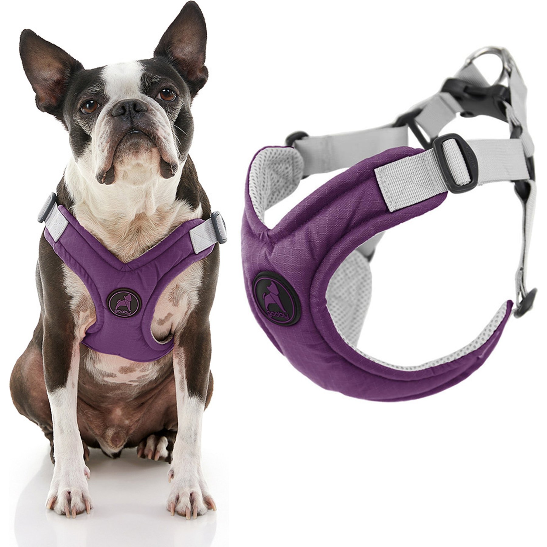 Gooby Memory Foam Step In Dog Harness, Purple, Large: 19 to 23.5-in chest