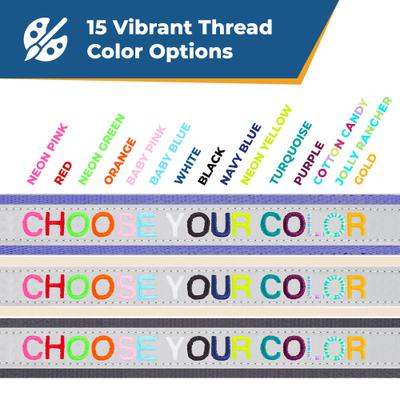 Show full view: GoTags Nylon Personalized Reflective Nylon Dog Collar, Beige, Large: 17 to 27.5-in neck, 1-in wide slide 3 of 7